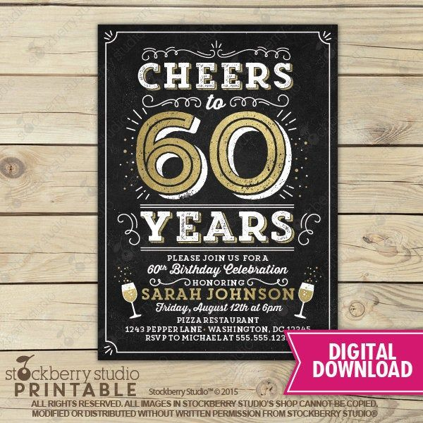 60th Birthday Invitation 60th Class Reunion 60th Etsy Printable 