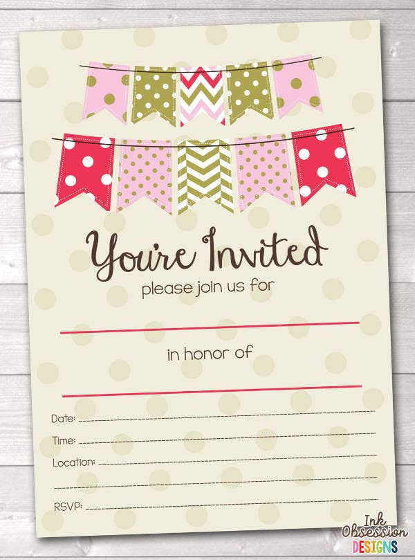 7 Blank Party Invitations Free Editable PSD AI Vector EPS Format 