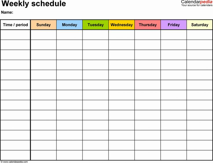 7 Day Planner Template Beautiful Weekly Schedule Template For Word