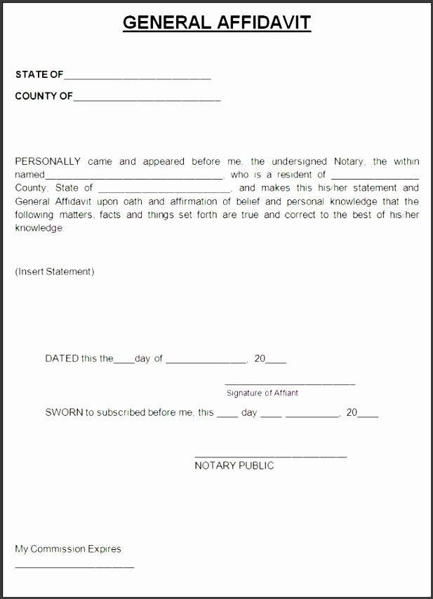 7 Printable Affidavit Form Template SampleTemplatess SampleTemplatess