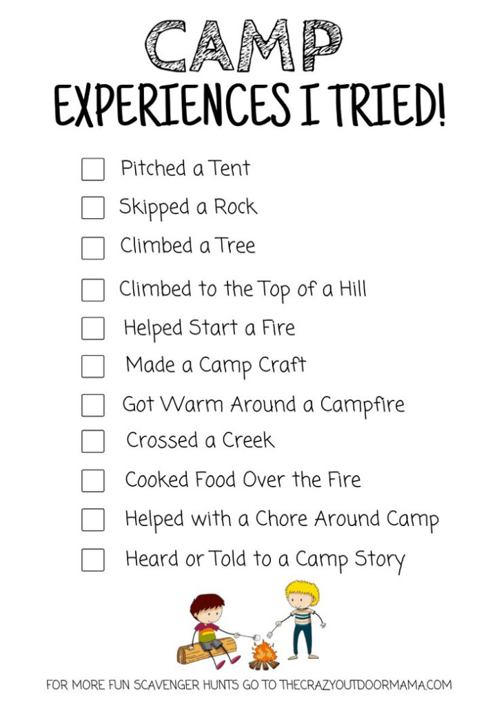 7 UNIQUE free Camping Scavenger Hunts For The Best Summer Camp Yet 