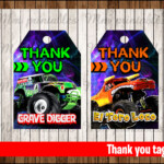 80 OFF SALE Monster Jam Thank You Tags Instant Download Printable