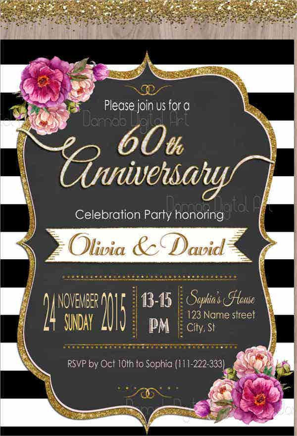 9 Anniversary Party Invitations Designs Templates Free Premium 