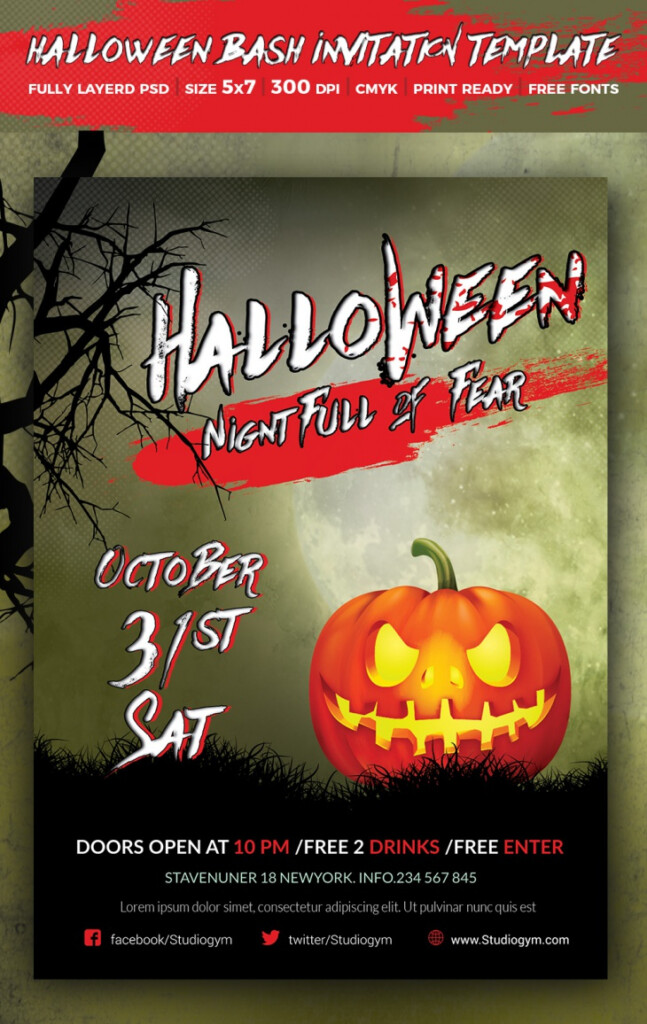 9 Free Halloween Party Invitation Templates Design Trends Premium 