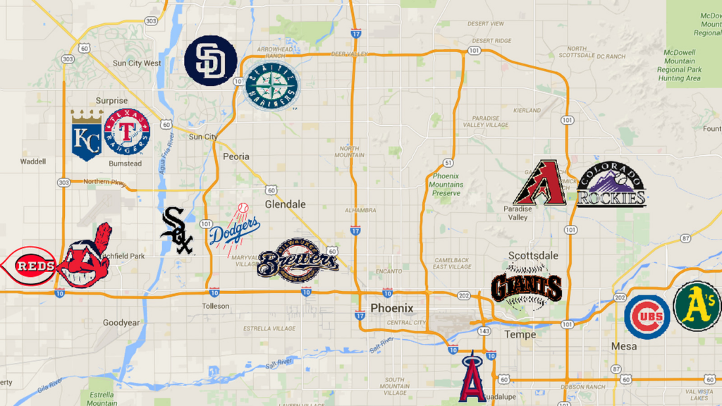 A Handy Map Of The Cactus League Stadiums Halos Heaven