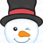 A Winking Snowman Head Snowman Faces Snowman Images Snowman Clipart