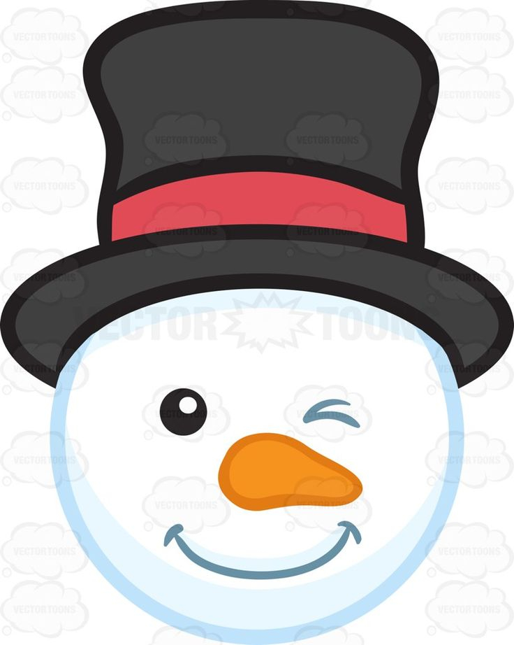 A Winking Snowman Head Snowman Faces Snowman Images Snowman Clipart