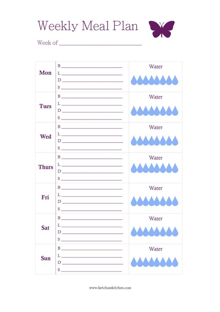 A5 Planner Printable Weekly Meal Plan Template W Water Etsy Weekly 