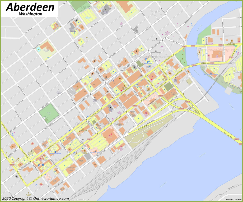 Aberdeen Map Washington U S Maps Of Aberdeen