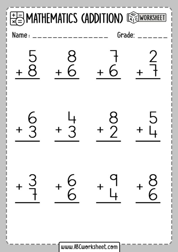 Addition Worksheet First Grade Addition Worksheets First Grade 