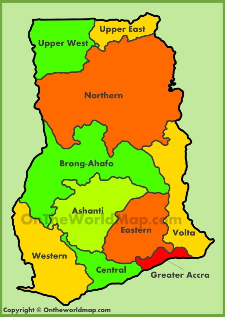 Administrative Map Of Ghana