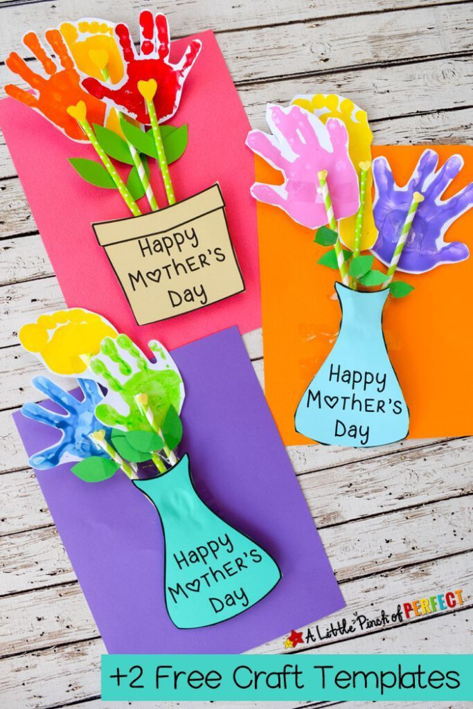 Adorable Mother s Day Handprint Flower Craft And Free Template 