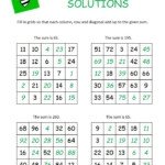 Advanced Magic Square Worksheet 1