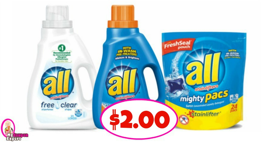 All Detergent Liquid Or Pacs 2 00 Each At Publix 