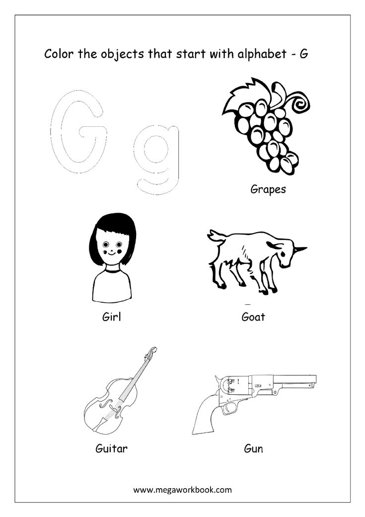 Alphabet Picture Coloring Pages Things That Start With Each Alpha