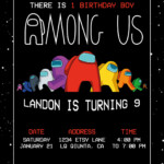 Among Us Birthday Invitation 5x7 4x6 Video Game Etsy