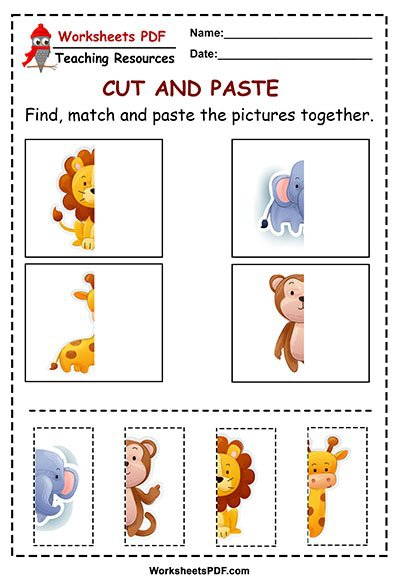 Animal Cut And Paste Worksheets 99Worksheets