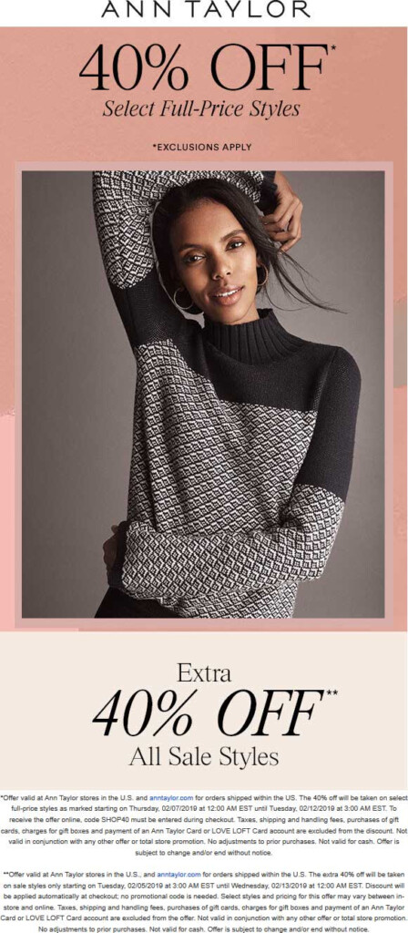 Ann Taylor December 2020 Coupons And Promo Codes 