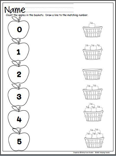 Apple Number Matching Page 0 5 Made By Teachers Kindergarten 