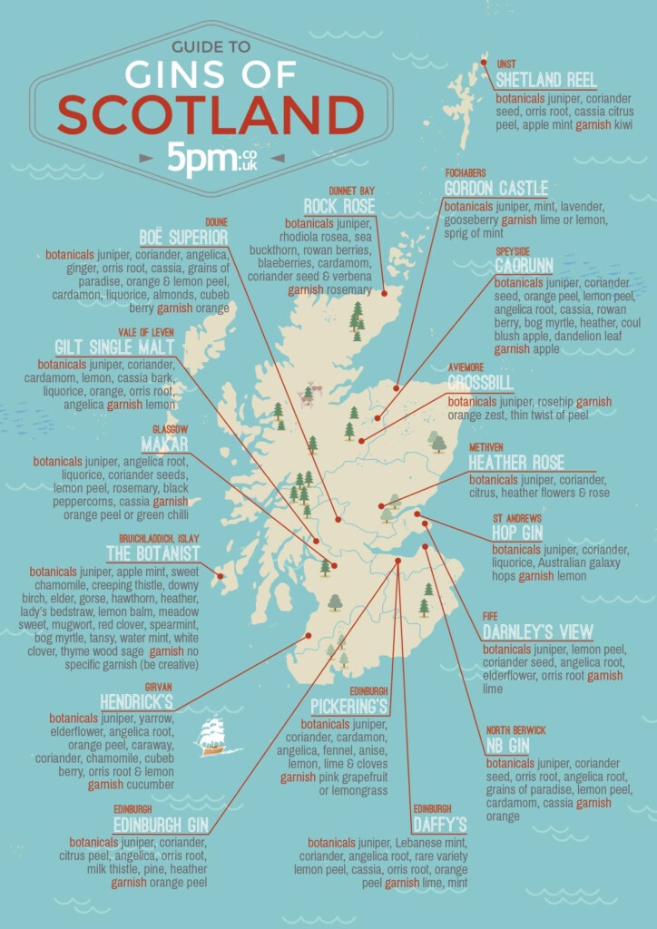 Are The Best Gins Made In Scotland New Ginfographic Maps Out Scottish 