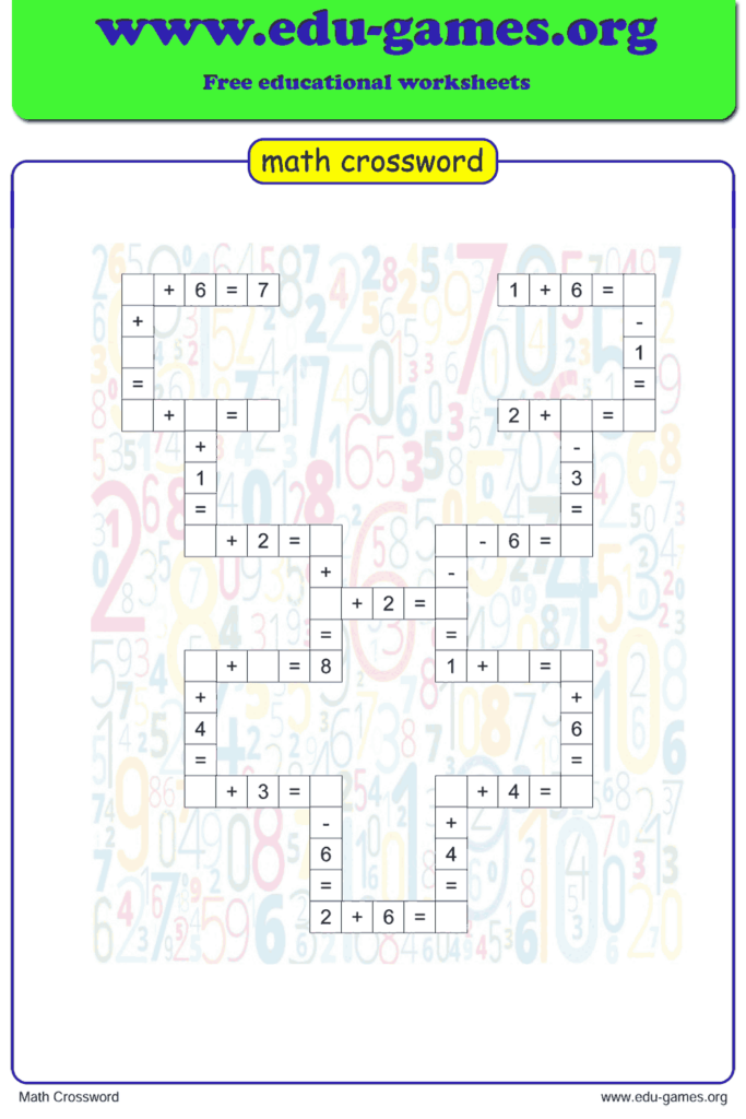 Arithmetic crossword png