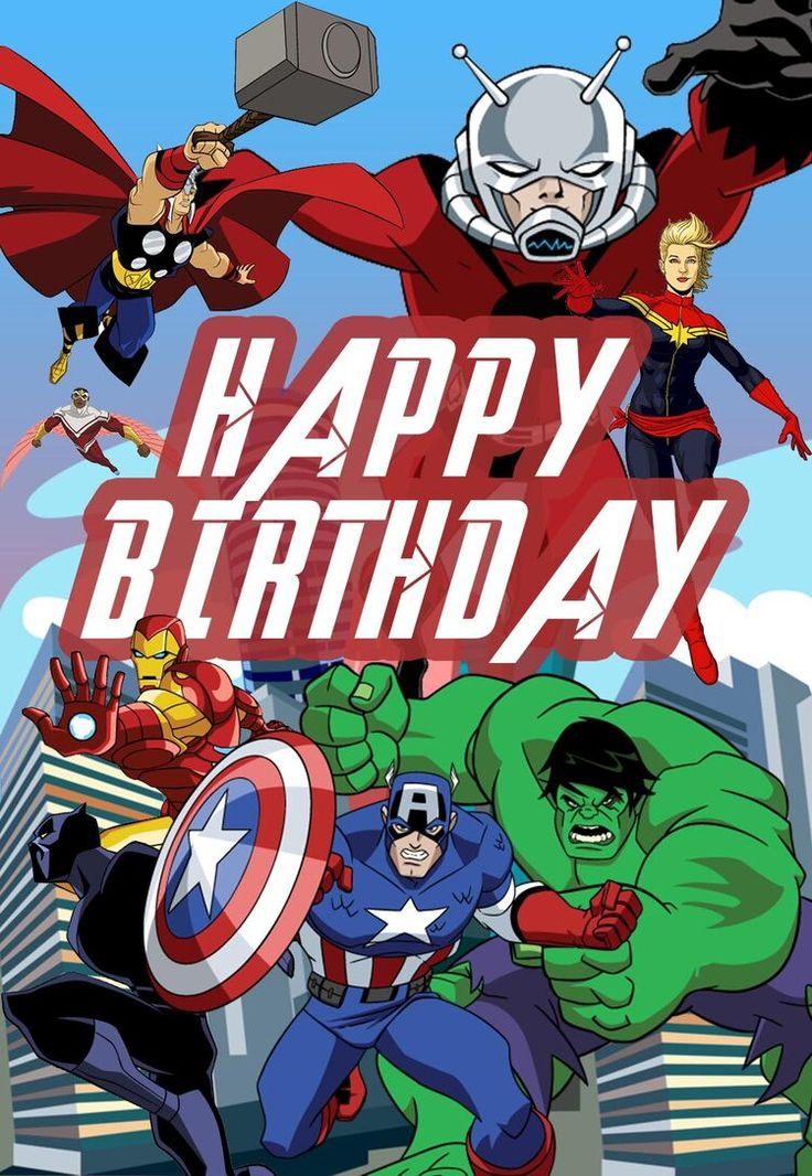 Avengers Birthday Birthday Card Printable Superhero Birthday