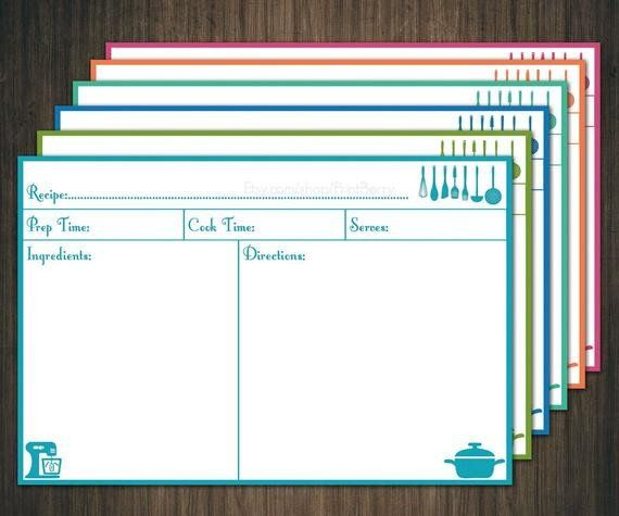 Avery Recipe Card Template Editable Recipe Cards Divider 4x6 Recipe 