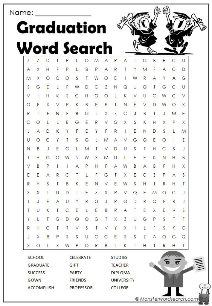 Awesome Graduation Word Search Graduation Words Elementary 