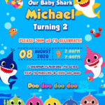 Baby Shark Digital Birthday Invitation Printable Invitation Etsy