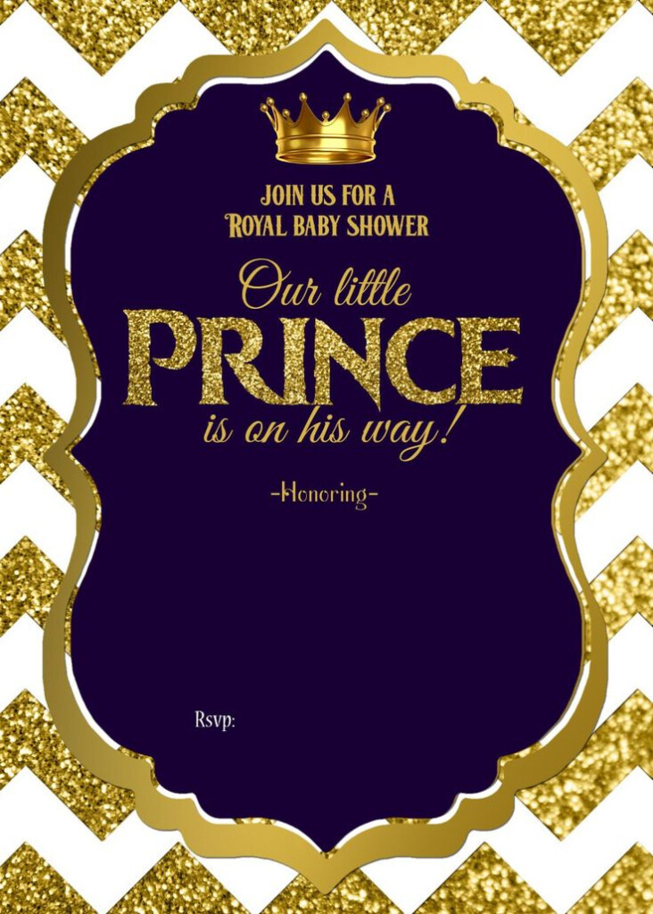 Baby Shower Invite Template Blank In 2021 Royal Baby Shower 