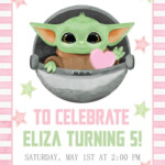 Baby Yoda Birthday Invitation Mandalorian Invitation Baby Etsy In