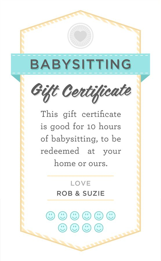 Babysitting Gift Certificate Download Fully Customizable PSD Or PDF