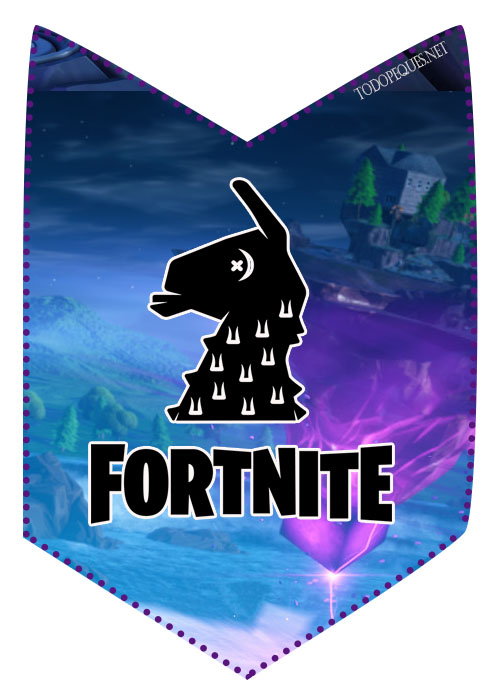 Banderines Feliz Cumple FORTNITE Con Figuras De Bailes Todo Peques