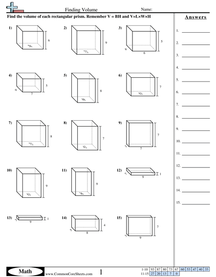 Base And Volume Worksheets 99Worksheets