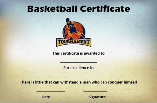 Basketball Mythical 5 Certificate Certificate Templates Certificate 