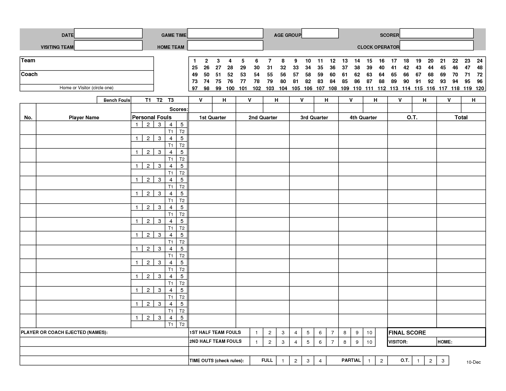 Printable Volleyball Lineup Sheet Template FreePrintable.me