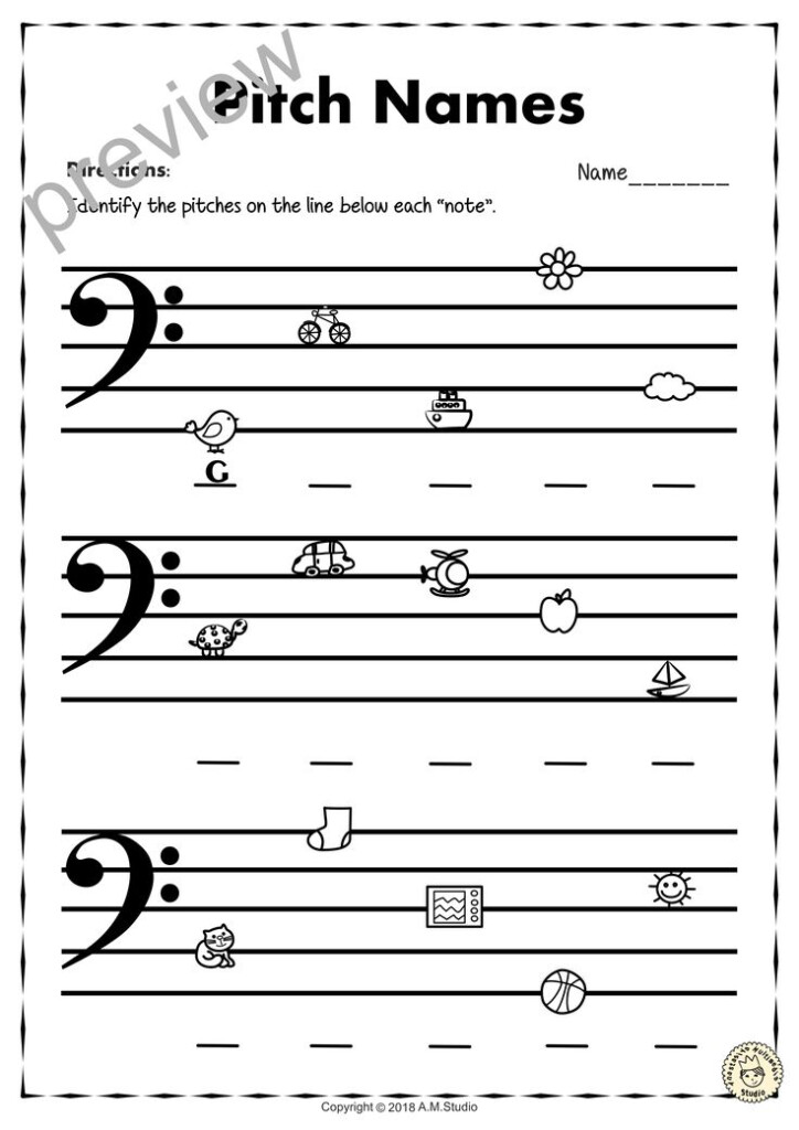 Bass Clef No Prep Worksheets Music Theory Worksheets Piano Lessons 