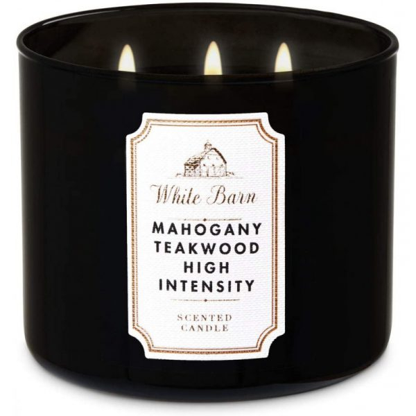 Bath And Body Works White Barn Mahogany Teakwood High Intensity 3 Wick 