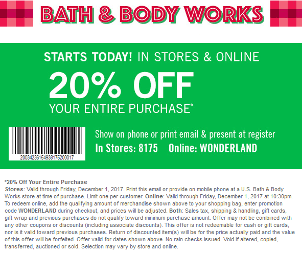 Bath Body Works January 2021 Coupons And Promo Codes 