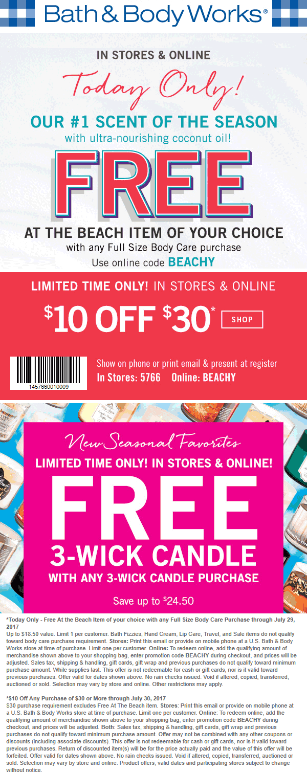 Bath Body Works January 2021 Coupons And Promo Codes