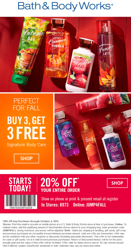 Bath Body Works October 2020 Coupons And Promo Codes 
