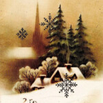 Beautiful Sepia Christmas Scene Vintage Xmas Card Christmas Images