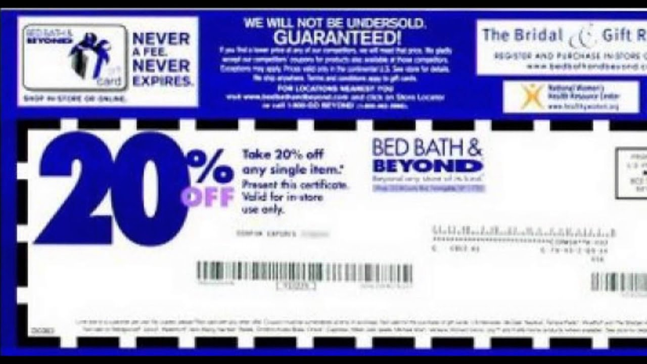 Bed Bath And Beyond Coupon Code YouTube