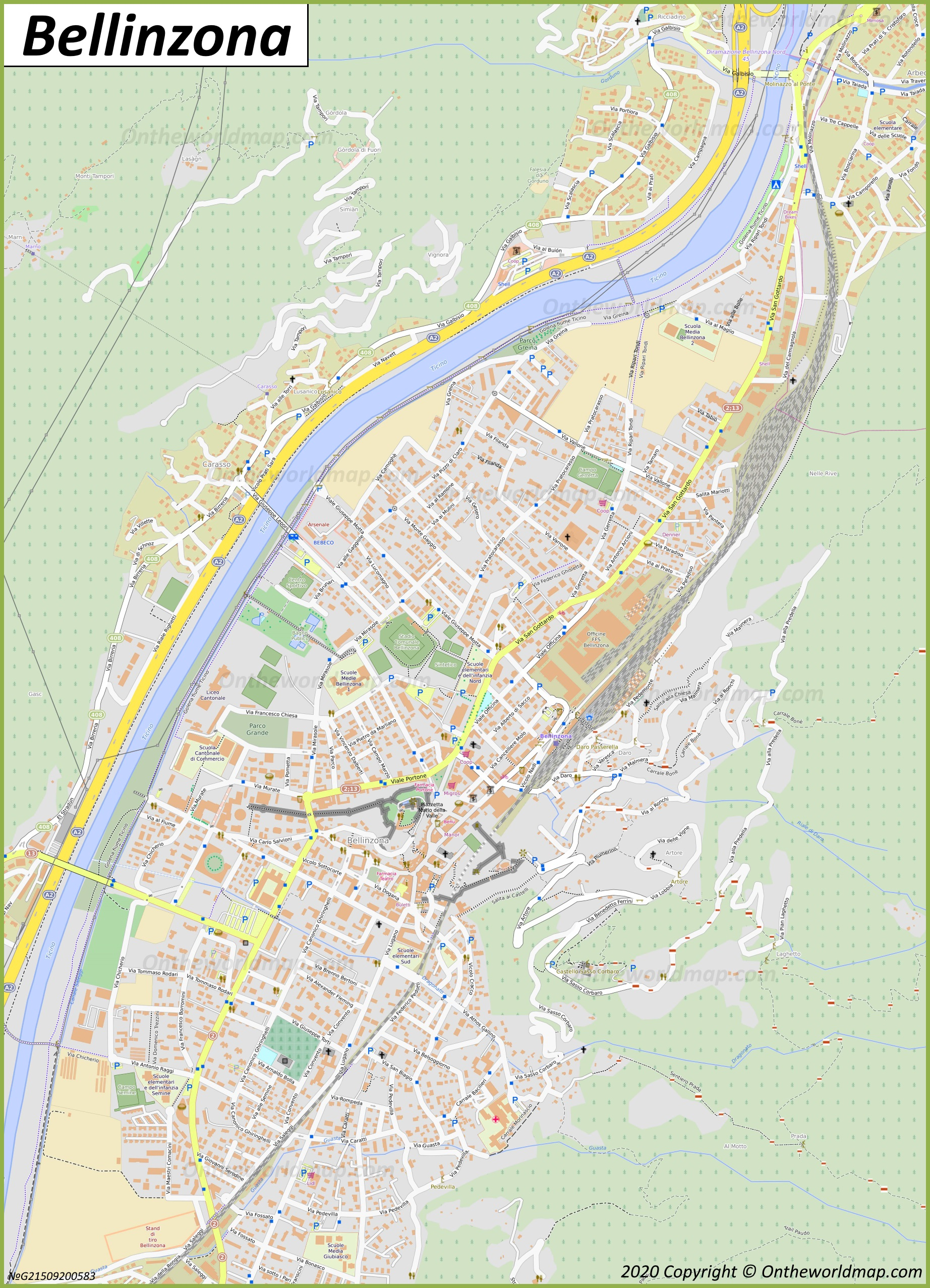 Bellinzona Map Switzerland Maps Of Bellinzona