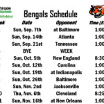 Bengals Schedule Cincinnati Bengals Schedule