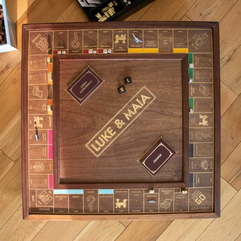 Bespoke Luxury Wooden Monopoly Board Etsy