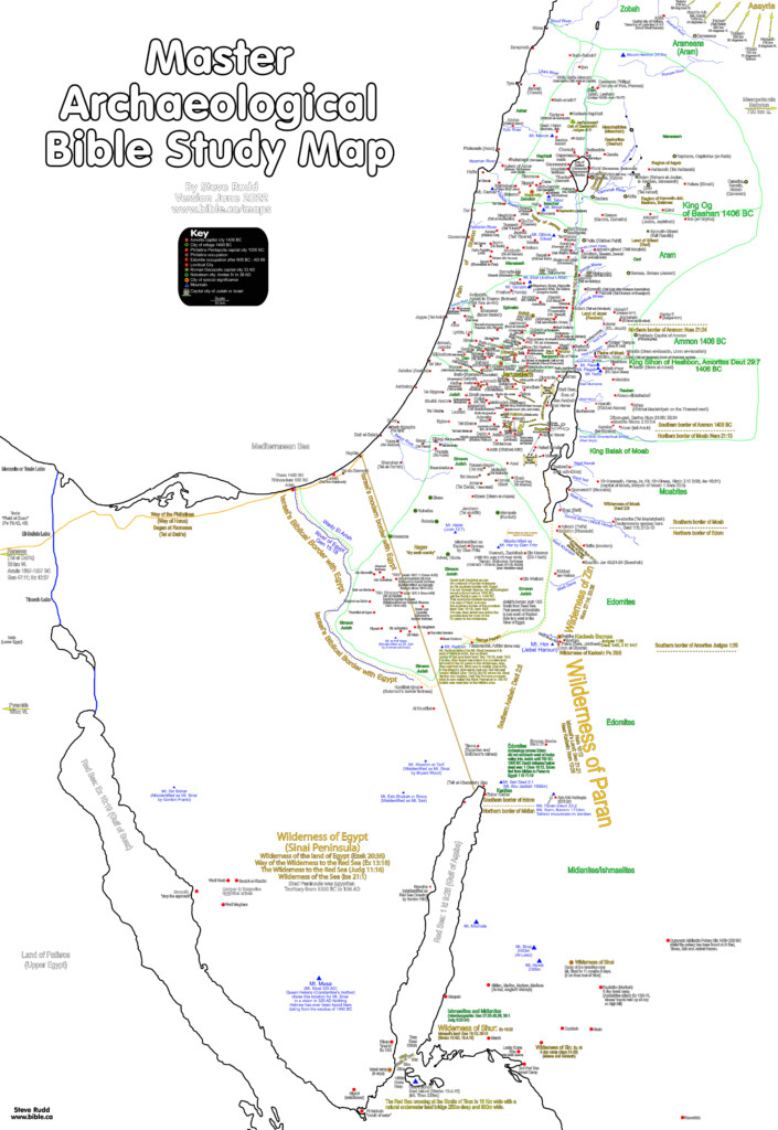 Bible Maps Master Archeological Bible Study Map Of The Promised Land 