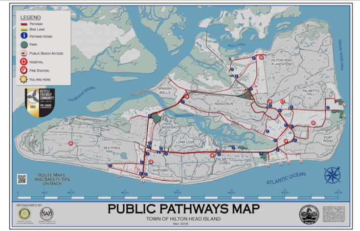 Biking Maps Of Hilton Head Island In 2020 Hilton Head Island Map