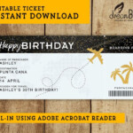 Birthday Fake Plane Ticket Printable Boarding Pass Etsy In 2021
