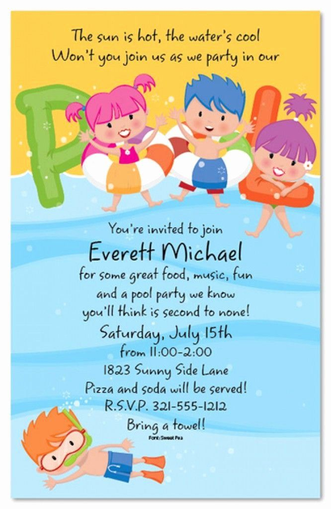 Birthday Pool Party Invitation Template Best Of Free Printable Kids